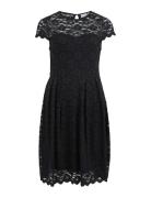 Vikalila Capsleeve Lace Dress - Noos Knælang Kjole Black Vila