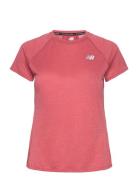 Impact Run Short Sleeve Sport T-shirts & Tops Short-sleeved Coral New Balance