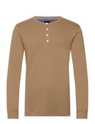 Solid Gradad W Contrast Fabric L/S Tops T-Langærmet Skjorte Beige Lindbergh