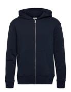 Pe Element Zipped Hood Tops Sweatshirts & Hoodies Hoodies Navy Panos Emporio