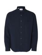 Slhregnew-Linen Shirt Ls Classic Tops Shirts Casual Navy Selected Homme