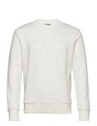 Reg Tonal Shield C-Neck Sweat Tops Sweatshirts & Hoodies Sweatshirts White GANT