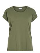 Vidreamers New Pure T-Shirt-Noos Tops T-shirts & Tops Short-sleeved Khaki Green Vila