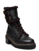 Mallory Shoes Boots Ankle Boots Laced Boots Black See By Chloé