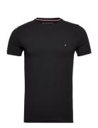 Core Stretch Slim C-Neck Tee Tops T-Kortærmet Skjorte Black Tommy Hilfiger