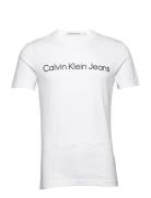 Core Institutional Logo Slim Tee Tops T-Kortærmet Skjorte White Calvin Klein Jeans