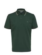 Slhdante Sport Ss Polo Noos Tops Polos Short-sleeved Green Selected Homme