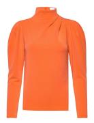 Slffenja Ls T-Neck Top B Noos Tops Blouses Long-sleeved Orange Selected Femme