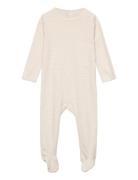 Striped Full Body W. Back Opening Pyjamas Sie Jumpsuit Cream Copenhagen Colors