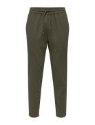 Onslinus Crop 0007 Cot Lin Pnt Noos Bottoms Trousers Casual Khaki Green ONLY & SONS