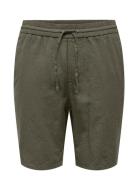 Onslinus 0007 Cot Lin Shorts Noos Bottoms Shorts Casual Khaki Green ONLY & SONS