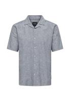 Onscaiden Life Ss Solid Resort Linennoos Tops Shirts Short-sleeved Blue ONLY & SONS