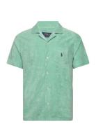 Rec Lw Cotton Terry-Ssl-Sps Tops Shirts Short-sleeved Green Polo Ralph Lauren