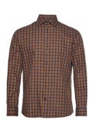 Slhregtimor Shirt Ls Cut Away Check Ex Tops Shirts Casual Brown Selected Homme