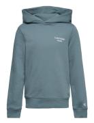 Ckj Stack Logo Hoodie Tops Sweatshirts & Hoodies Hoodies Blue Calvin Klein