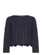 Vmginger 3/4 Boatneck Pullover Ga Noos Tops Knitwear Jumpers Navy Vero Moda