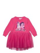 Nmfjane Mlp Ls Tulle Swe Dress Unb Cplg Dresses & Skirts Dresses Casual Dresses Long-sleeved Casual Dresses Pink Name It