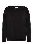Ellemw Boxy Blouse Tops Blouses Long-sleeved Black My Essential Wardrobe