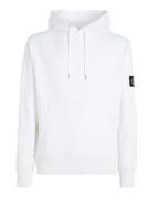 Badge Hoodie Tops Sweatshirts & Hoodies Hoodies White Calvin Klein Jeans