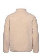 Teddy Fleece Zip Sweat - Grs/Vegan Tops Sweatshirts & Hoodies Fleeces & Midlayers Beige Knowledge Cotton Apparel