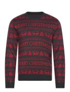 Onsxmas Reg 9 Merry Christmas Crew Knit Tops Knitwear Round Necks Navy ONLY & SONS