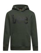 Wobbly Graphic Bb Oth Hoodie Tops Sweatshirts & Hoodies Hoodies Green Lee Jeans