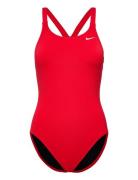 Nike W Fast Back Piece Solid Sport Swimsuits Red NIKE SWIM