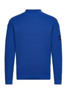 Badge Relaxed Sweater Tops Knitwear Round Necks Blue Calvin Klein Jeans