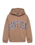 Over D Gant Usa Sweat Hoodie Tops Sweatshirts & Hoodies Hoodies Brown GANT