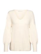 Onlatia L/S V-Neck Cuff Knt Noos Tops Knitwear Jumpers Cream ONLY