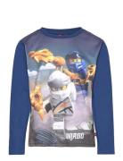 Lwtaylor 713 - T-Shirt L/S Tops T-shirts Long-sleeved T-Skjorte Blue LEGO Kidswear