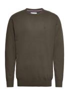 Uspa Knit Adair Men Tops Knitwear Round Necks Khaki Green U.S. Polo Assn.