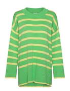 Carhella Ls Loose Striped O-Neck Knt Tops Knitwear Jumpers Green ONLY Carmakoma