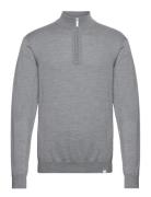 Greyson Half-Zip Merino Knit Tops Knitwear Half Zip Jumpers Grey Les Deux