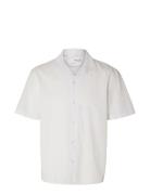 Slhrelaxsun Shirt Ss Resort Tops Shirts Short-sleeved White Selected Homme