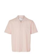 Slhrelaxsun Shirt Ss Resort Tops Shirts Short-sleeved Pink Selected Homme