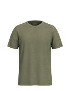 Slhaspen Slub Ss O-Neck Tee Noos Tops T-Kortærmet Skjorte Khaki Green Selected Homme