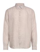 Slhregkylian-Linen Shirt Ls Classic Noos Tops Shirts Casual Beige Selected Homme