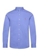 Slim Fit Garment-Dyed Twill Shirt Tops Shirts Casual Blue Polo Ralph Lauren