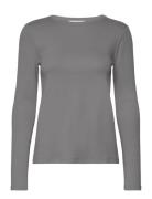 Long Sleeve Cotton T-Shirt Tops T-shirts & Tops Long-sleeved Grey Mango