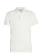 Ck Embro Badge Slim Polo Tops Polos Short-sleeved White Calvin Klein Jeans