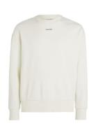 Nano Logo Sweatshirt Tops Sweatshirts & Hoodies Sweatshirts Cream Calvin Klein