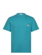 Basic Pocket T-Shirt Héritage Tops T-Kortærmet Skjorte Blue Armor Lux