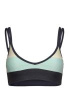 Block Party Spliced Crop Swimwear Bikinis Bikini Tops Bandeau Bikinitops Navy Rip Curl