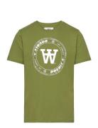 Ola Tirewall T-Shirt Gots Tops T-Kortærmet Skjorte Green Double A By Wood Wood