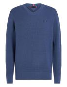 Refined Structure Crew Nk Tops Knitwear Round Necks Blue Tommy Hilfiger