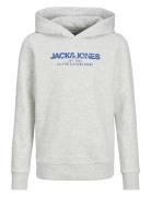 Jjalvis Sweat Hood Jnr Tops Sweatshirts & Hoodies Hoodies Grey Jack & J S