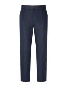 Slhregular-Will Linen Trs Noos Bottoms Trousers Formal Navy Selected Homme