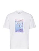 Cotton T-Shirt With Printed Drawing Tops T-Kortærmet Skjorte White Mango