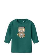 Nbmvacion Ls Top Box Tops T-shirts Long-sleeved T-Skjorte Green Name It